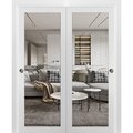 Sartodoors Closet Bypass Interior Door, 60" x 96", White LUCIA2166DBD-BEM-6096